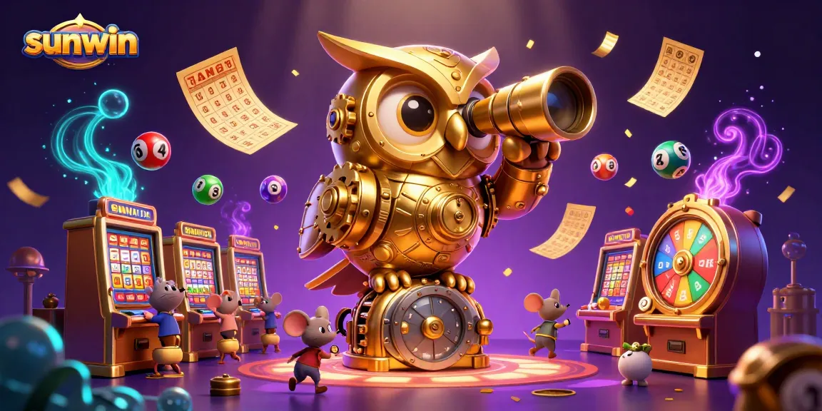 Experience thrilling wins at sunwin with a vibrant lottery scene featuring exciting characters and dynamic elements.