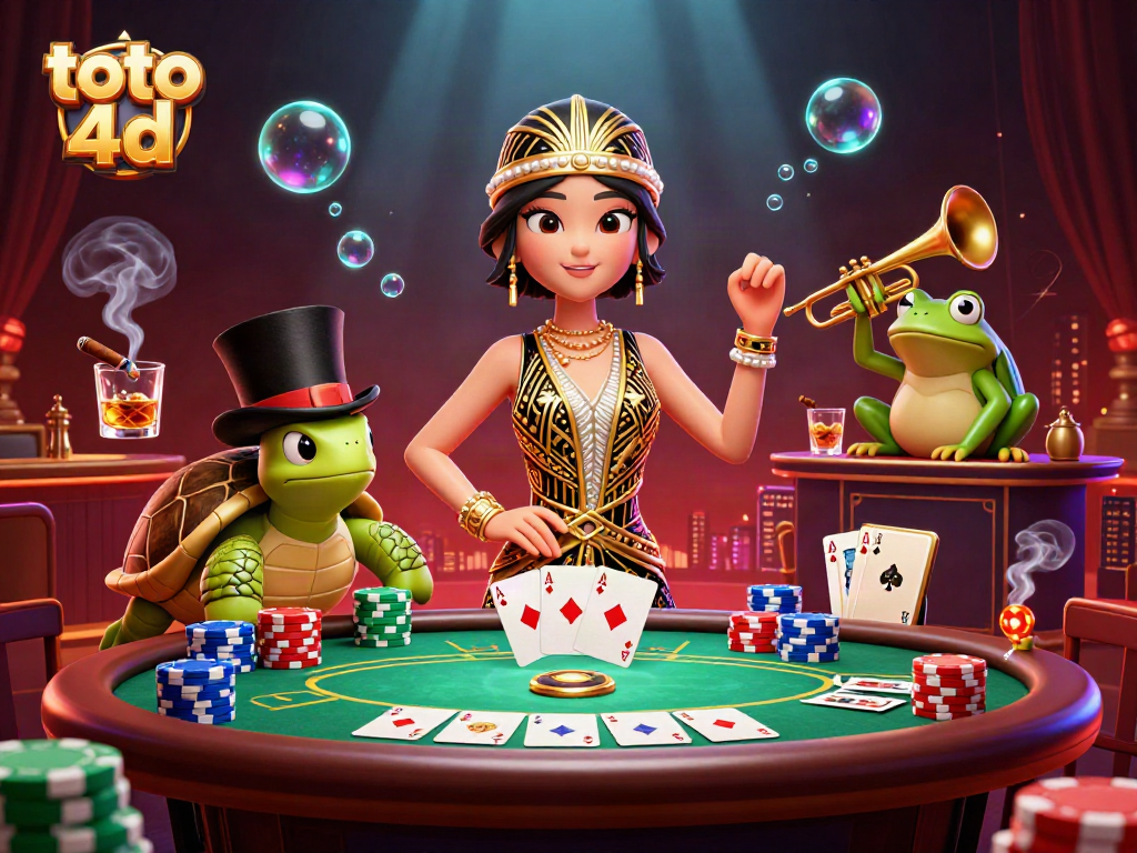 Experience exciting gameplay with toto 4d at a vibrant casino speakeasy scene.