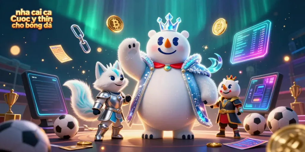 Engage with nha cai ca cuoc uy tin cho bóng đá as iconic casino elements surround the 3D polar king.
