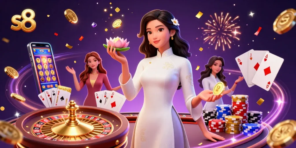 Experience the excitement of s8 with engaging games, vibrant atmosphere, and elegant characters.
